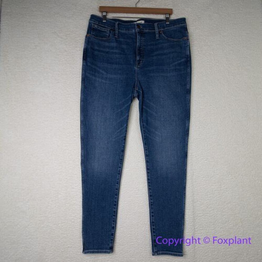 NEW Madewell Tall 10" High-Rise Skinny Jeans in Wendover Wash:‎ TENCEL, 34T